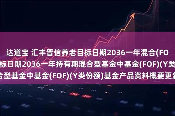 达道宝 汇丰晋信养老目标日期2036一年混合(FOF)Y: 汇丰晋信养老目标日期2036一年持有期混合型基金中基金(FOF)(Y类份额)基金产品资料概要更新