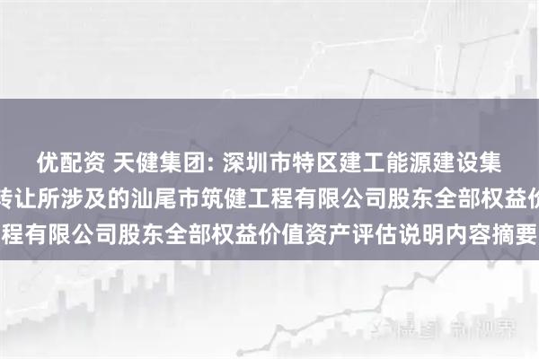 优配资 天健集团: 深圳市特区建工能源建设集团有限公司拟进行股权转让所涉及的汕尾市筑健工程有限公司股东全部权益价值资产评估说明内容摘要